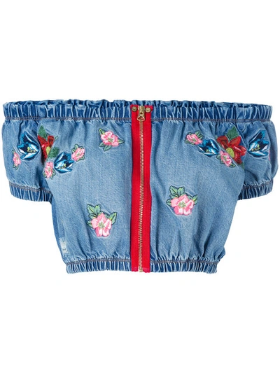 House Of Holland - Embroidered Crop Top