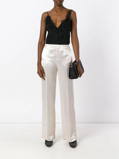 Shop Lanvin High-waisted Trousers In Neutrals