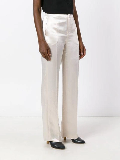 Shop Lanvin High-waisted Trousers In Neutrals