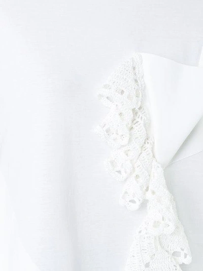 Shop Irene Crochet Frill Pocket T-shirt - White