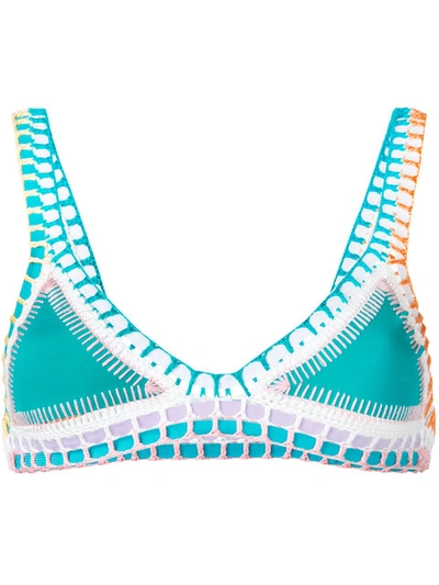Kiini Liv Crochet-trimmed Triangle Bikini Top In Blue | ModeSens