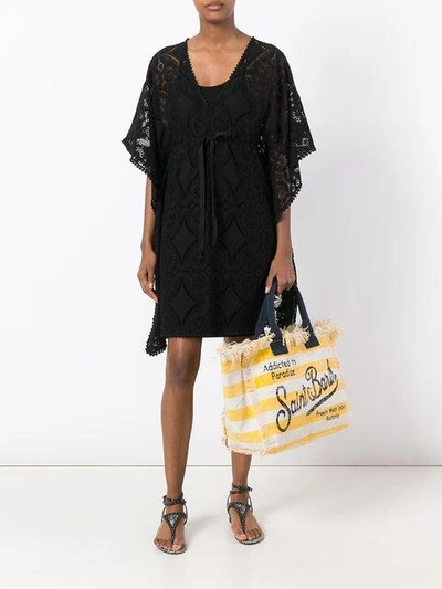 Shop Celia Dragouni Crochet Beach Kaftan In Black