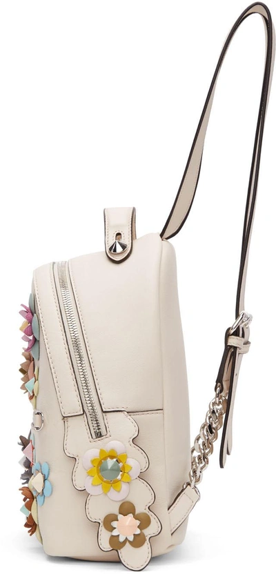 Shop Fendi Off-white Mini Flowerland Backpack