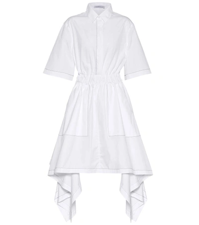 Jw Anderson Woman Asymmetric Embroidered Cotton-poplin Midi Dress White