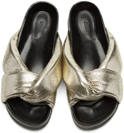 Shop Chloé Silver Nolan Slide Sandals