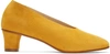 MARTINIANO Yellow Suede High Glove Heels