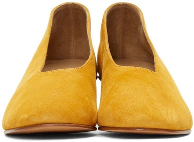 Shop Martiniano Yellow Suede High Glove Heels