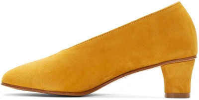 Shop Martiniano Yellow Suede High Glove Heels