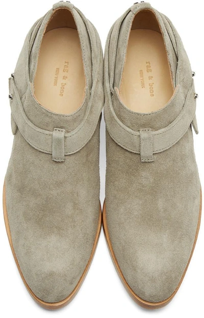 Shop Rag & Bone Taupe Suede Harley Boots In 037 Cemento Suede