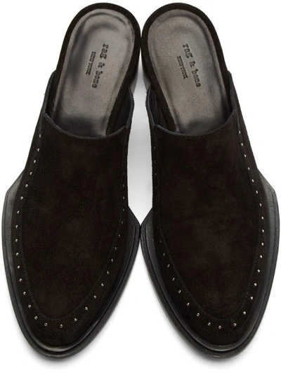 Shop Rag & Bone Black Suede Weiss Slip-on Loafers