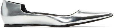 Haider Ackermann Silver Patent Slip-on Flats