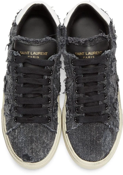 Shop Saint Laurent Black Court Classic California Sneakers In 1543 Black Frost