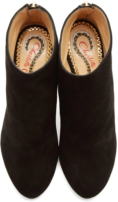 Shop Charlotte Olympia Black Suede Alba Boots