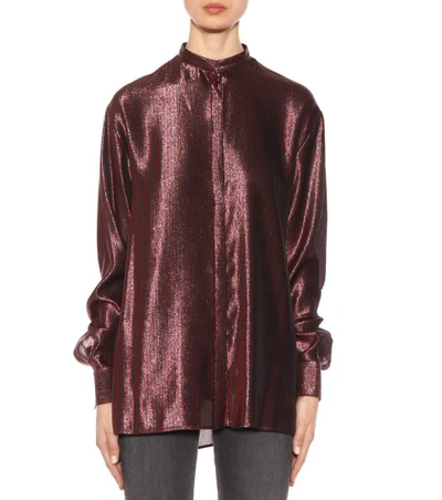 Shop Haider Ackermann Wool And Silk Striped Shirt In Phoeeix Gue