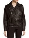 MCQ BY ALEXANDER MCQUEEN Leather Long-Sleeve Jacket,0400094391139