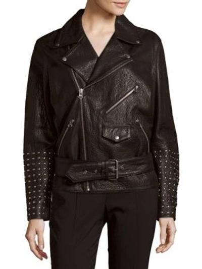 Mcq By Alexander Mcqueen Leather Long-sleeve Jacket In Black