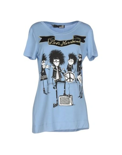 Love Moschino T-shirts In Sky Blue