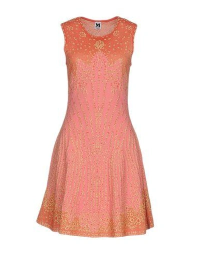 Shop M Missoni Short Dresses In Coral