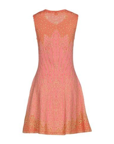 Shop M Missoni Short Dresses In Coral