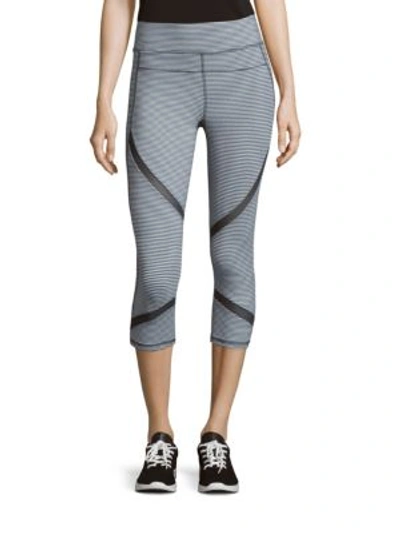Calvin Klein Collection Striped Cropped Leggings In Grey