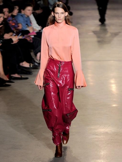 Ellery Lucky Neck-tie Stretch Silk-satin Blouse In Pink | ModeSens