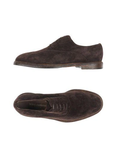 Shop Dolce & Gabbana Laced Shoes In Dark Brown