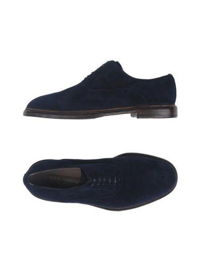 Shop Dolce & Gabbana Lace-up Shoes In Dark Blue