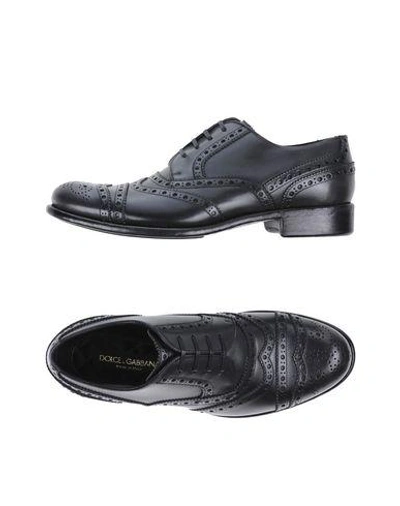 Shop Dolce & Gabbana Man Lace-up Shoes Steel Grey Size 6 Calfskin