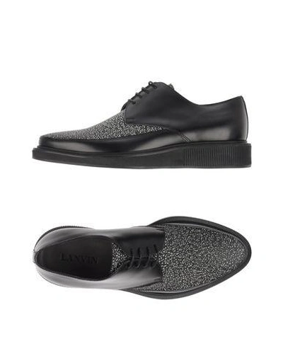 Shop Lanvin Laced Shoes In Black