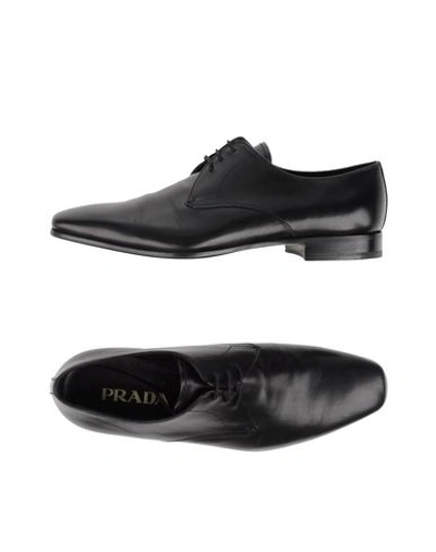 Prada Laced Shoes In 黑色
