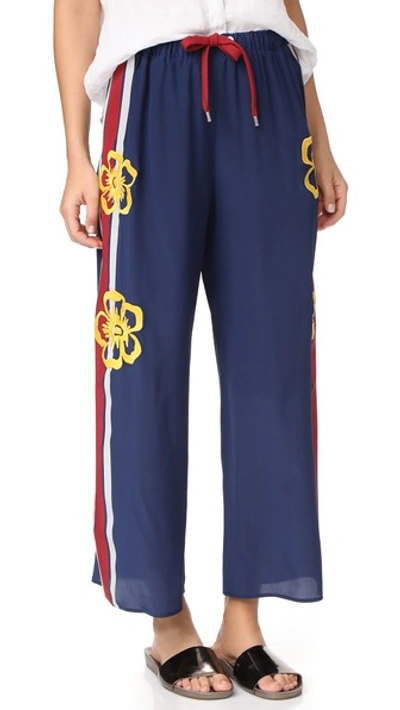 Red Valentino Track Pants In Blue