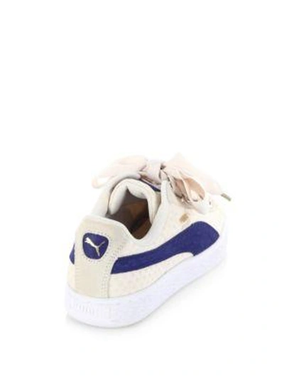 Shop Puma Basket Heart Denim Sneakers In Oatmeal