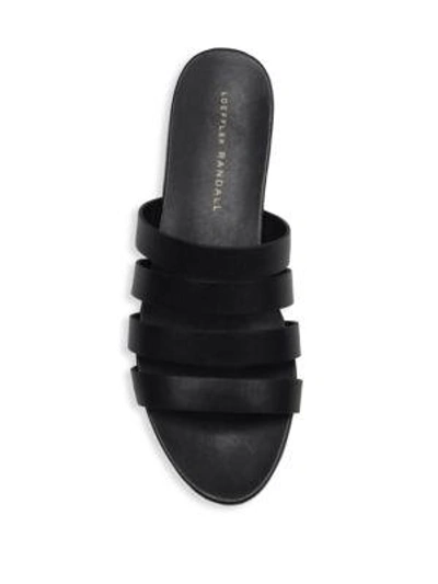 Shop Loeffler Randall Caspar Leather Slides In Black
