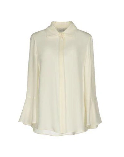 Shop Valentino Silk Shirts & Blouses In Ivory