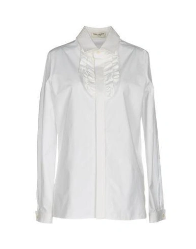 Saint Laurent Solid Colour Shirts & Blouses In White