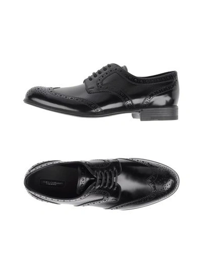 Dolce & Gabbana Day Classic Brushed Leather Brogue Shoes In Black