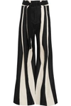 ANN DEMEULEMEESTER Striped cotton and linen-blend wide-leg pants