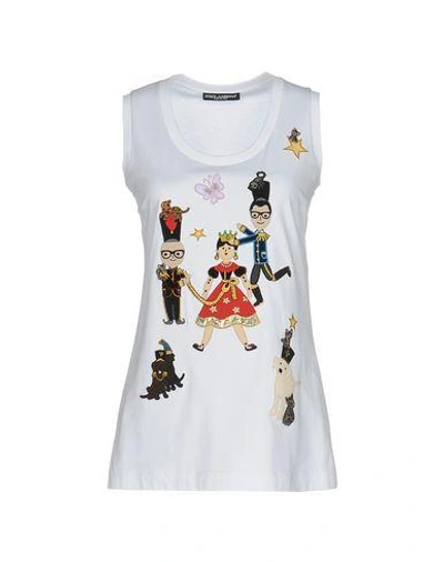 Shop Dolce & Gabbana Woman T-shirt White Size 10 Cotton, Elastane, Silk, Linen, Viscose