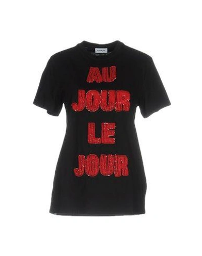 Shop Au Jour Le Jour T-shirts In Black
