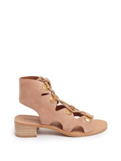 Shop See By Chloé See By Chlo? Lace-up Sandals In Cipria
