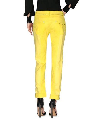 Shop Roberto Cavalli Casual Pants In Yellow