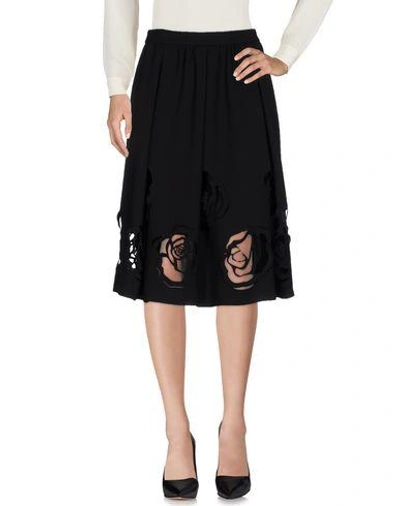 Shop Msgm 3/4 Length Skirts In Black