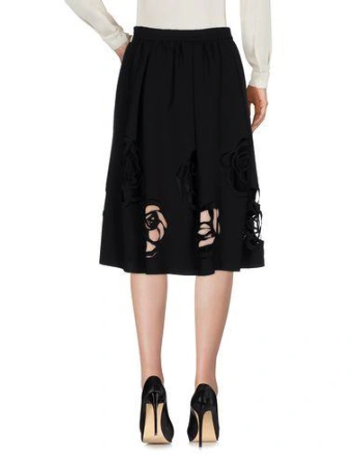 Shop Msgm 3/4 Length Skirts In Black