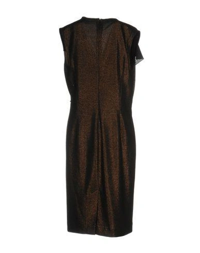Shop Emanuel Ungaro Knee-length Dress In Bronze