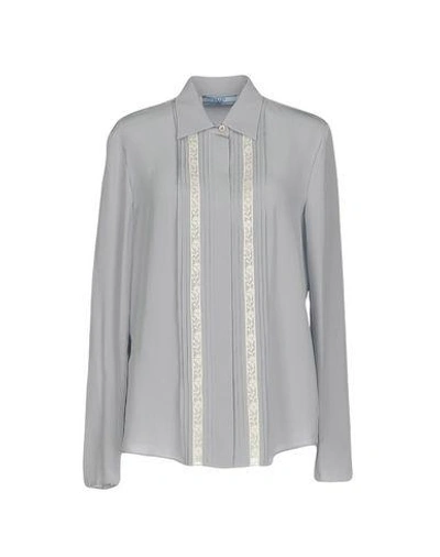 Prada Lace Shirts & Blouses In Light Grey