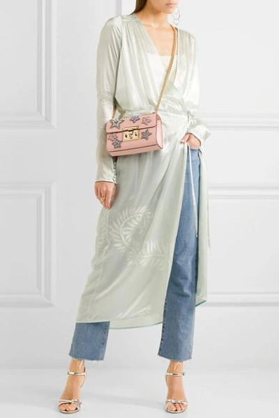Shop Gucci Padlock Small Embellished Leather Shoulder Bag