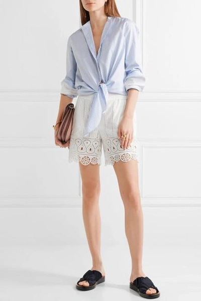 Shop Opening Ceremony Broderie Anglaise Cotton Shorts In White