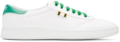 Shop Aprix White And Green Canvas Apr-003 Sneakers In White/green