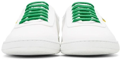 Shop Aprix White And Green Canvas Apr-003 Sneakers In White/green