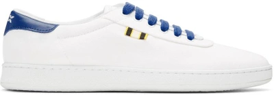 Shop Aprix White And Blue Canvas Apr-003 Sneakers In White/blue